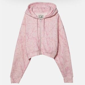 Dairy Boy Bubblegum Camo Cropped Zip Hoodie